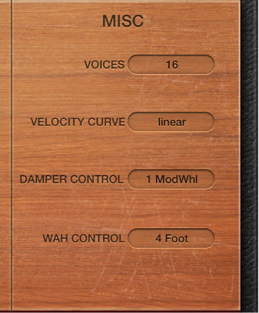 Figure. Vintage Clav Global parameters.