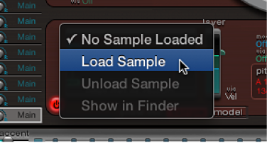Figure. Sample Load pop-up menu.