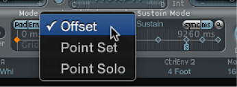 Figure. Morph Envelope Mode pop-up menu.