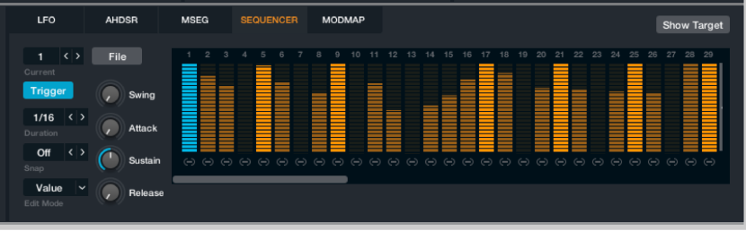 Figure. Modulation sequencer control panel.