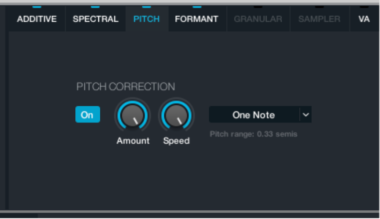 Figure. Pitch correction parameters.