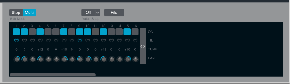 Figure. Arpeggiator multi mode controls.