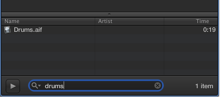 Figure. Search field in the Media Browser.