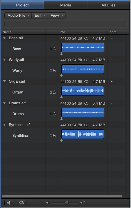 Figure. Project Audio Browser.