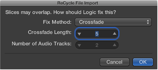 Figure. ReCycle File Import dialog.