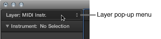 Figure. Layer pop-up menu showing the current layer.