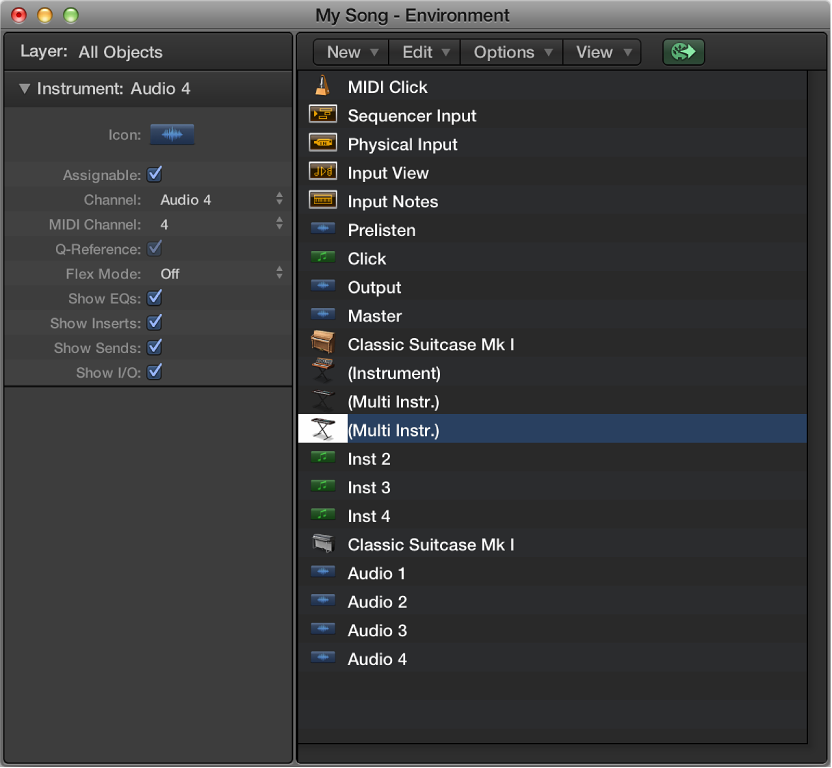 Figure. Environment window showing the All Objects layer.