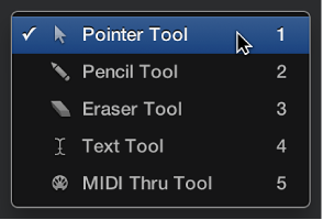 Figure. Environment window Tool menu.