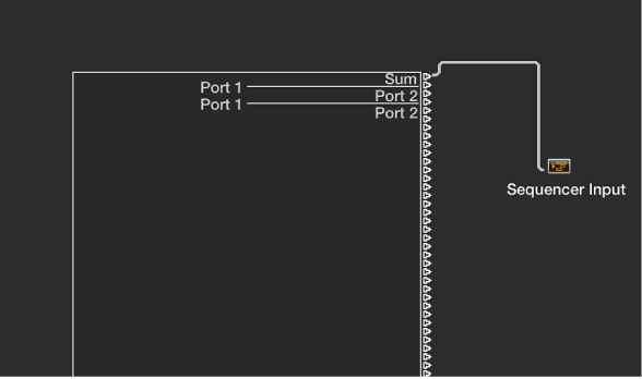 Figure. Physical and Sequencer Input objects in the Environment window.
