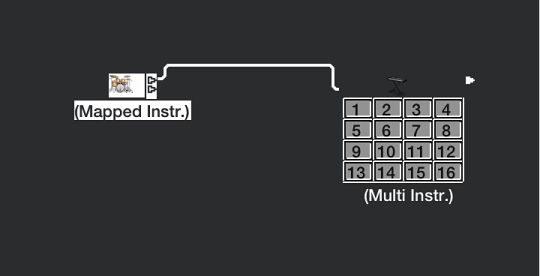 Figure. Connecting a cable between two objects.