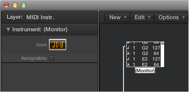 Figure. Environment window showing a monitor object and its inspector.