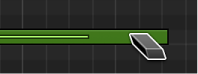 Figure. Deleting note in Piano Roll Editor with Eraser tool.
