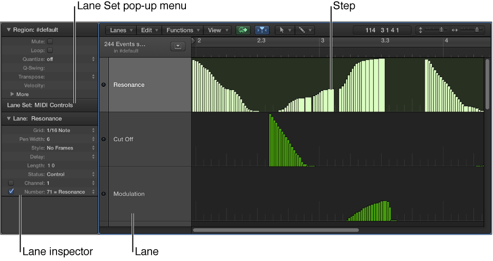 Figure. Step Editor window showng main elements.