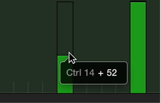 Figure. Dragging vertically on an event beam.
