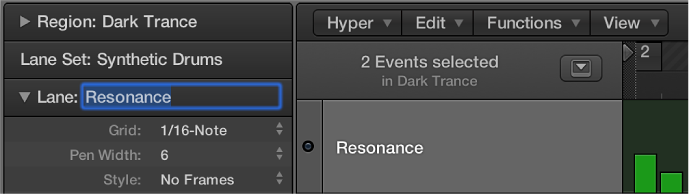 Figure. Lane name field.