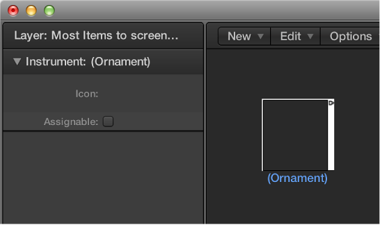 Figure. Environment window showing an ornament object and its inspector.