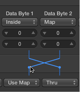 Figure. Pointing to the dots on lines between Selection Conditions and Operations areas.