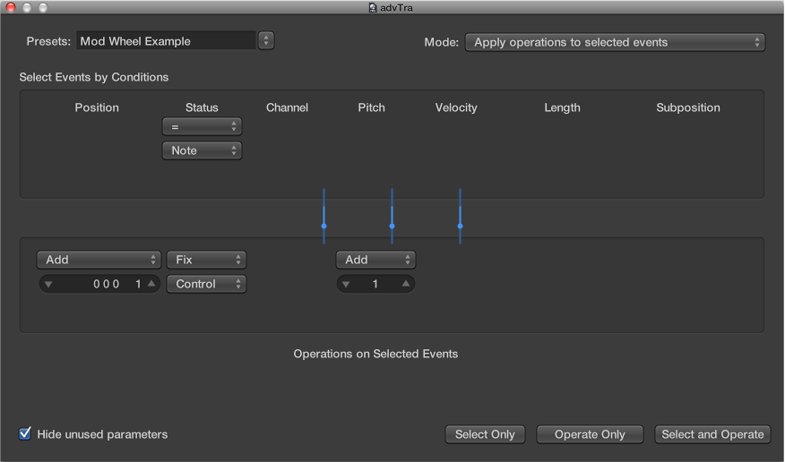 Figure. Transform window.