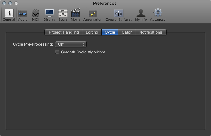 Figure. General Cycle preferences.