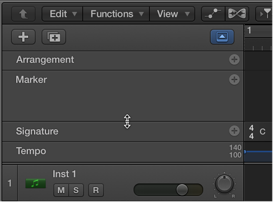 Figure. Global tracks being resized.
