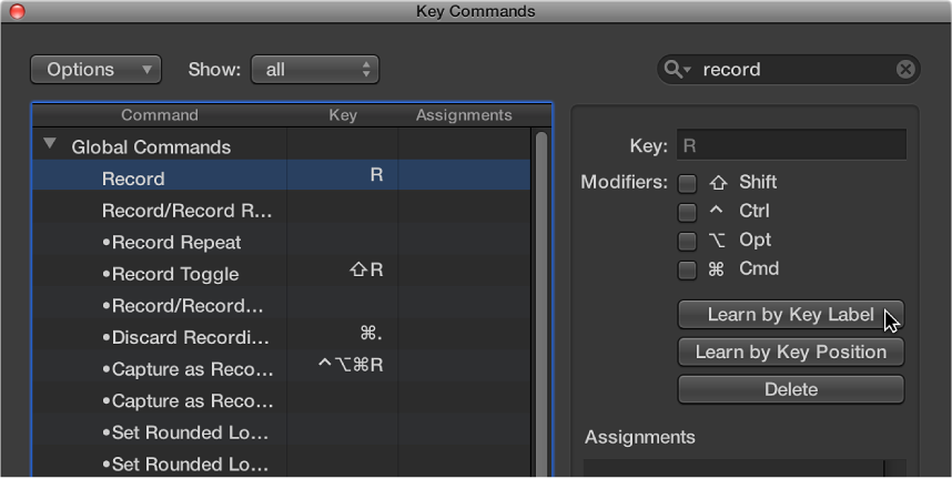 Figure. Assigning a function to a key.