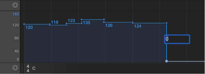 Figure. Typing tempo bpm value in text field.