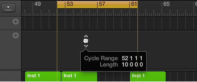 Figure. Dragging the cycle area to the Marker track.