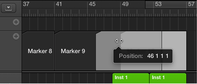 Figure. Marker being dragged while holding down Option key.