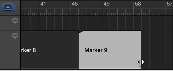 Figure. Marker track showing marker being resized.