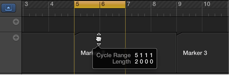 Figure. Dragging the cycle area onto a marker.