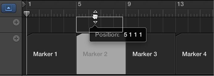 Figure. Marker being dragged to the ruler.