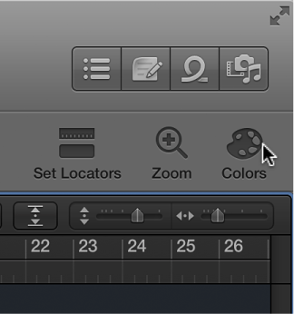 Figure. Showing the Colors button in the toolbar.