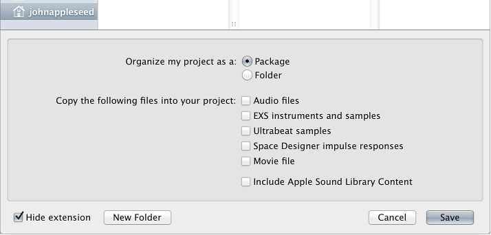 Figure. Checkboxes at the bottom of the Save As dialog, for selecting different assets to save in the project.