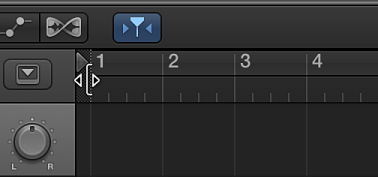 Figure. Project start marker in the Tracks area ruler.