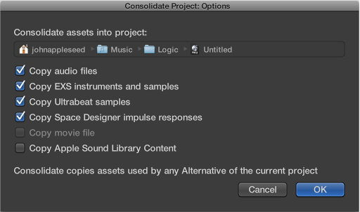 Figure. Consolidate Project dialog.