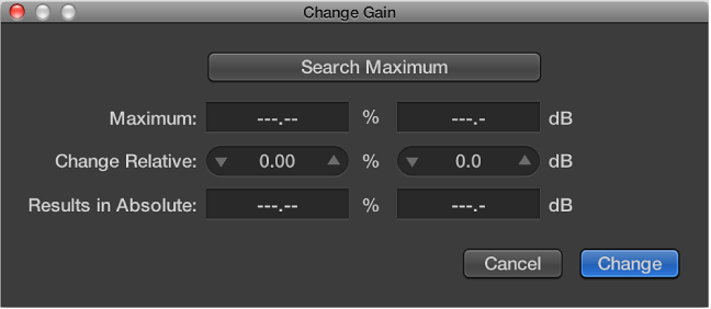 Figure. Change Gain dialog.