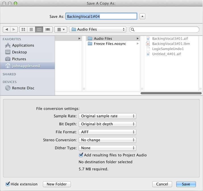 Figure. Save a Copy As dialog.