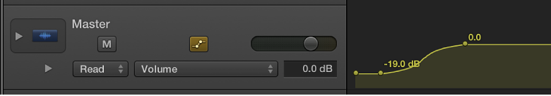 Figure. Master track showing automation on master volume curve.