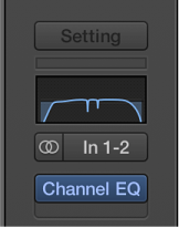 Figure. The EQ area at the top of the channel strip.