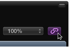 Figure. Pointing to the Link button in the plug-in window header.