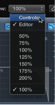 Figure. Showing the View pop-up menu open.