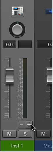 Figure. Instrument channel strip with Add button.