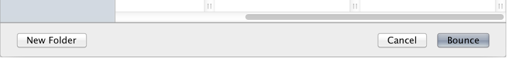 Figure. New Folder and Bounce buttons in the Bounce window.