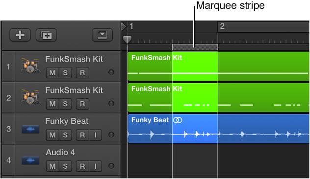 Figure. The marquee stripe in the ruler.