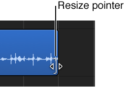 Figure. Resize pointer over the edge of a region.