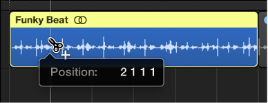 Figure. Scissors tool over region while holding Option key.