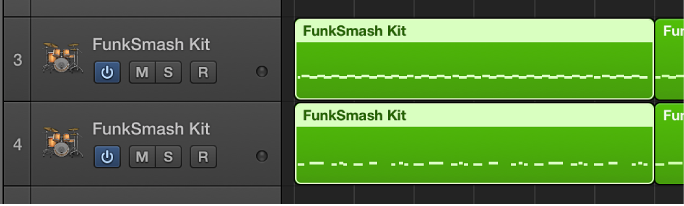 Figure. Multiple selected regions merged per track.