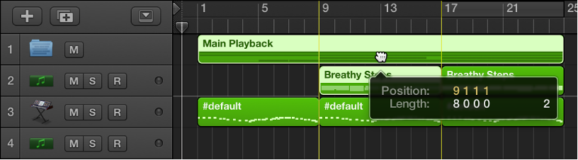 Figure. Regions dragged onto a folder.