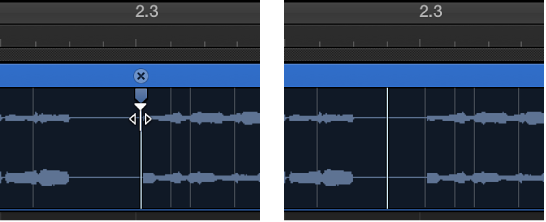 Figure. Region area showing usage of Option key when dragging flex marker.