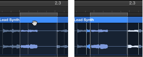 Figure. Showing the marquee selection area being dragged to the left.